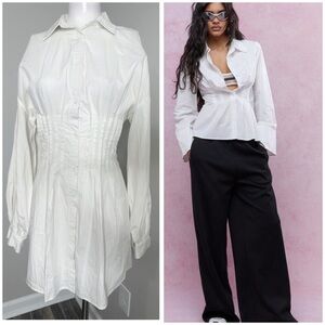 MISSGUIDED White Button Shirt- PRELOVED-8